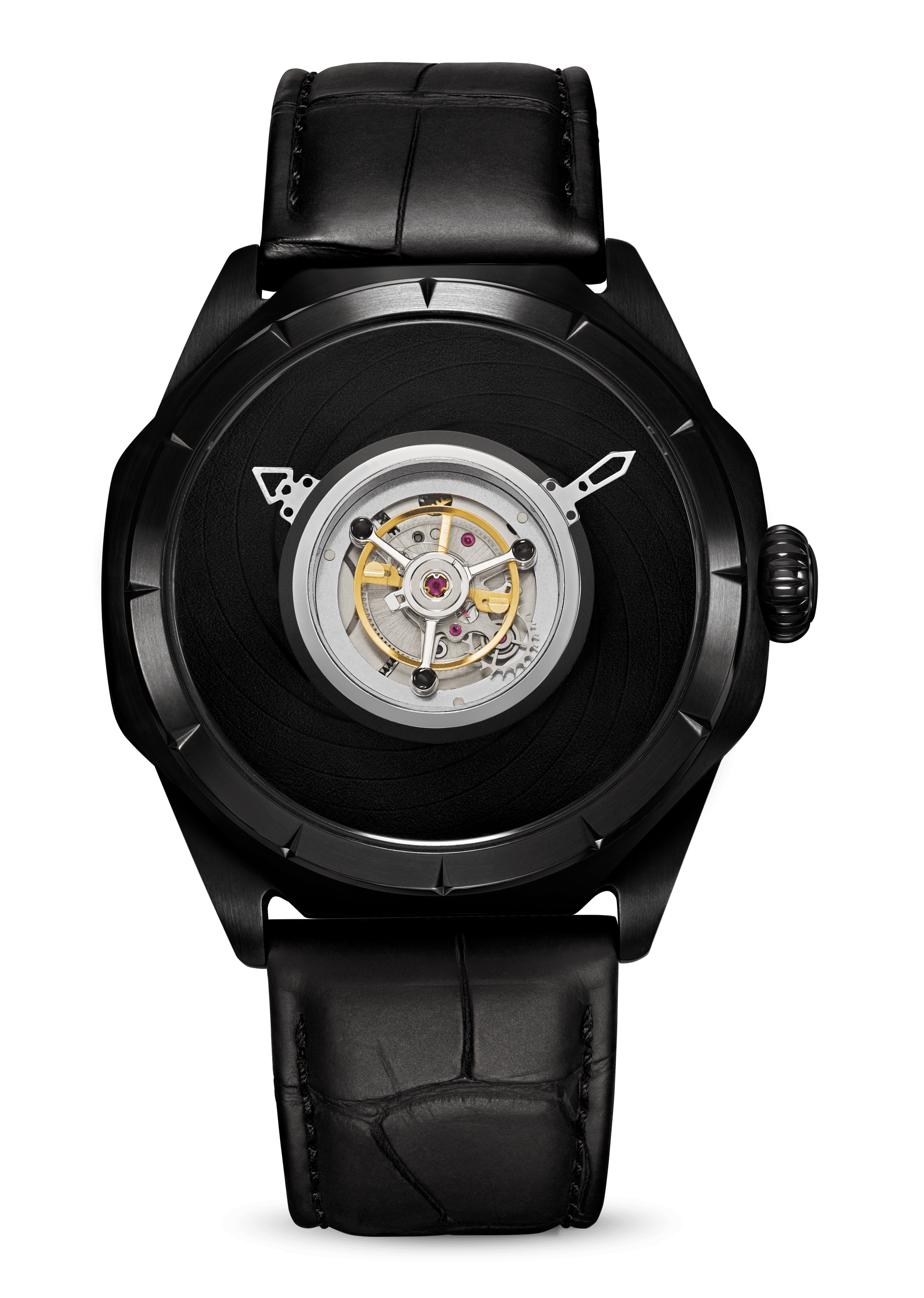 The Wormhole watch - Tourbillon Volant Central with Musou Black dial - luxury conceptual timepiece